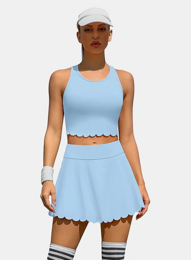 Women's Athletic Tennis Dress – High-Waisted Workout Dress with Built-In Bra